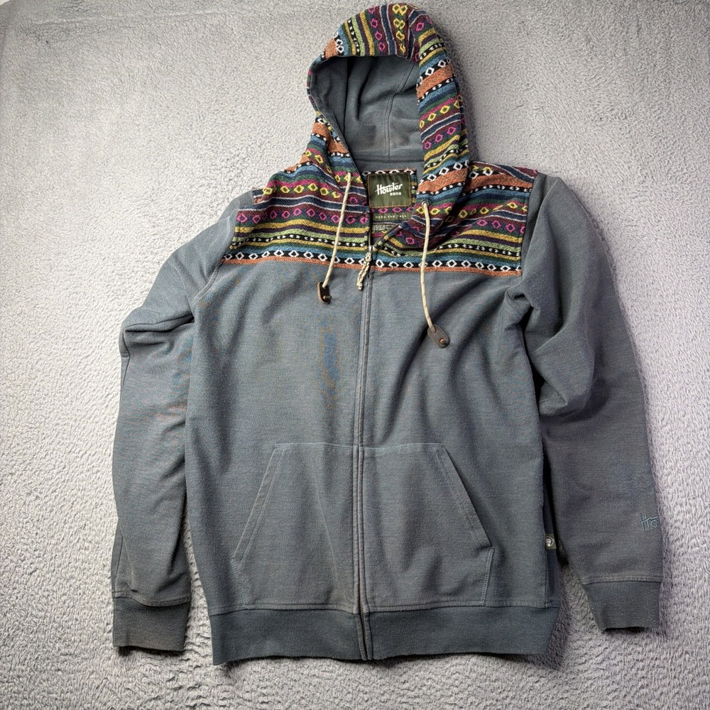 Howler Bros Men's Shaman Zip Hoodie Zona Jaquard Heather Gray Large Boho